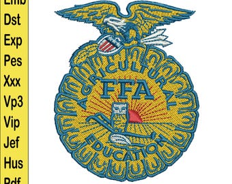 FFA Embroidery Design – Agricultural Education Badge – Multiple Formats Included, Quincy FFA