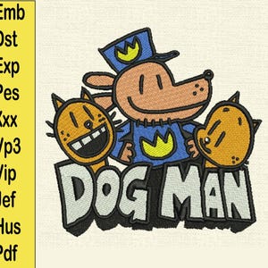 Dog-Man Cartoon Embroidery Design, Digital Files, super Dog Embroidery Design, Machine Embroidery files, instant download