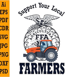 SVG tracteur FFA : conception de chemise vie à la ferme, fichier de coupe agricole (téléchargement numérique)