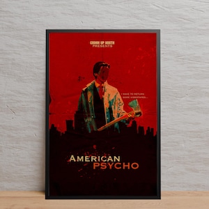 Affiche américaine de psychopathe | Art mural | Impression sur papier kraft | affiche rétro | Décoration murale | Décoration d&#39;intérieur | Poster cadeau | Affiche de film