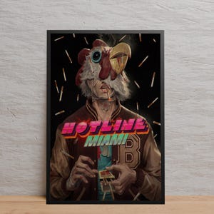 Hotline Miami Poster | Wall Art | Kraft Paper Print | Retro Poster | Wall Decor | Home Decor | Gift Poster | Game Poster