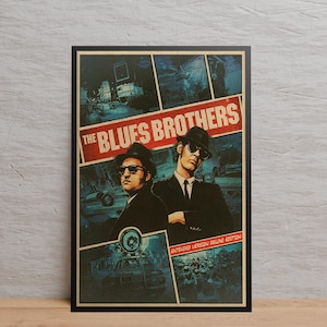The Blues Brothers Poster | Wall Art | Kraft Paper Print | Retro Poster | Wall Decor | Home Decor | Gift Poster | Movie Poster