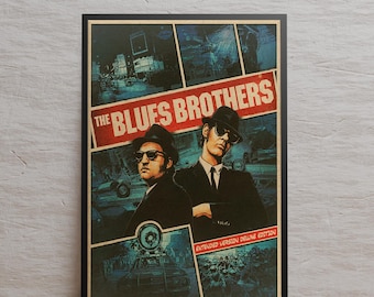 The Blues Brothers Poster | Wall Art | Kraft Paper Print | Retro Poster | Wall Decor | Home Decor | Gift Poster | Movie Poster