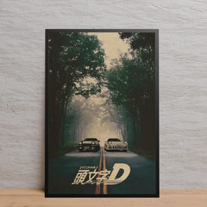 Initial D Anime Poster | Wall Art | Kraft Paper Print | Retro Poster | Wall Decor | Home Decor | Gift Poster | Game Poster