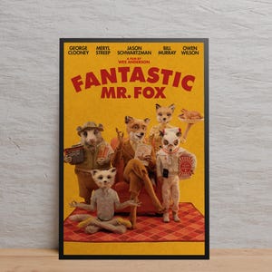 Poster Fantastic Mr. Fox / Arte murale / Stampa su carta Kraft / Poster retrò / Decorazione murale / Decorazione per la casa / Poster regalo / Poster del film