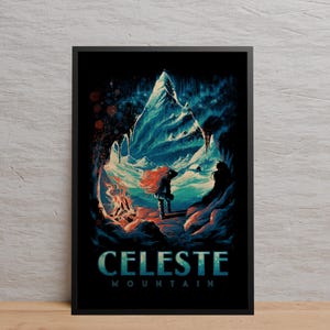 Celeste Poster | Wall Art | Kraft Paper Print | Retro Poster | Wall Decor | Home Decor | Gift Poster | Game Poster