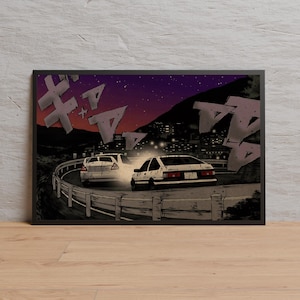 Initial D Anime Poster | Wall Art | Kraft Paper Print | Retro Poster | Wall Decor | Home Decor | Gift Poster | Game Poster