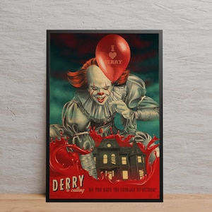 Póster de IT / Arte mural / Impresión en papel Kraft / Póster retro / Decoración de pared / Decoración del hogar / Póster de regalo / Póster de película