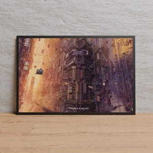 Cyberpunk Neon City Poster | Wall Art | Kraft Paper Print | Retro Poster | Wall Decor | Home Decor | Gift Poster | Game Poster