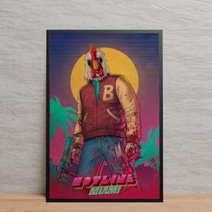 Hotline Miami Poster | Wall Art | Kraft Paper Print | Retro Poster | Wall Decor | Home Decor | Gift Poster | Game Poster
