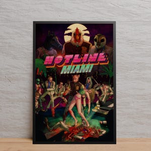 Hotline Miami Poster | Wall Art | Kraft Paper Print | Retro Poster | Wall Decor | Home Decor | Gift Poster | Game Poster