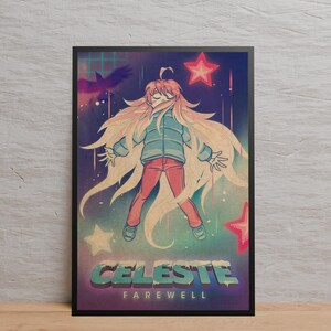 Celeste Poster | Wall Art | Kraft Paper Print | Retro Poster | Wall Decor | Home Decor | Gift Poster | Game Poster