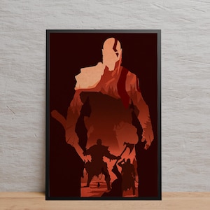 God of War Poster | Wall Art | Kraft Paper Print | Retro Poster | Wall Decor | Home Decor | Gift Poster | Game Poster