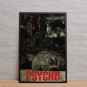 Affiche psychopathe | Art mural | Impression sur papier kraft | affiche rétro | Décoration murale | Décoration d&#39;intérieur | Poster cadeau | Affiche de film