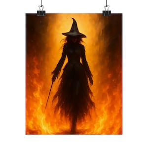Witchy Vertical Poster Art, Spooky Decor, Halloween Wall Art, Witch Poster, Dark Aesthetic, Magical Home Decor
