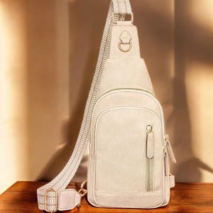 Retro-Stil Damen Brusttasche - Mehrschichtige Schultertasche mit großer Kapazität - Weiche PU-Leder-Handtasche