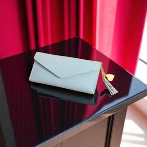 Cartera de piel sintética para mujer, estilo 2024: cartera larga con cremallera, tarjetero y monedero suave.