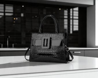 Crocodile Pattern Leather Handbag – Stylish Women's Tote & Satchel Purse – Versatile Durable Bag
