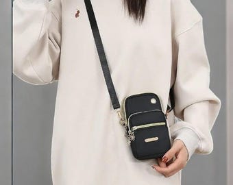 Waterproof Nylon Crossbody Bag: Small Messenger Shoulder Cell Phone Purse