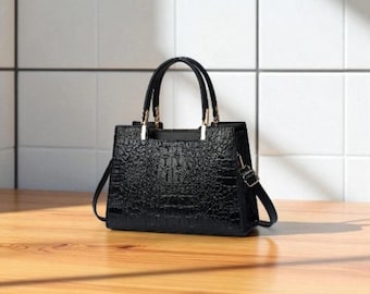 Crocodile Pattern Crossbody Bag: Luxury Women's Shoulder Tote