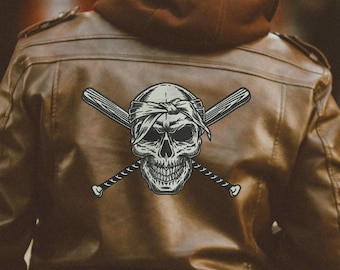 Borduurontwerp schedel | Pirate Skull machineborduurbestand | Borduurpatroon bikerpatch | PES Zomertijd JEF Directe download