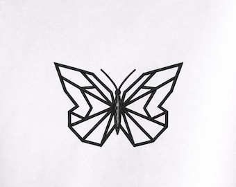 Geometrische Schmetterling Stickmuster, Moderne Minimalistische Stickdatei, Minimal Line Art Schmetterling Stickmuster, Sofort Download