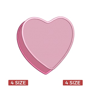 Puede incluir: Un diseño rosa en forma de corazón con una superficie texturizada y un contorno rosa más oscuro. La imagen incluye el texto "4 SIZE" en un rectángulo rojo en la parte inferior.