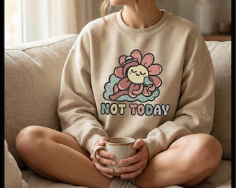 Nee, niet vandaag machineborduurontwerp | Grappige bloem borduurbestand | Pittige quote | Lazy Summer Vibes | Digitale download
