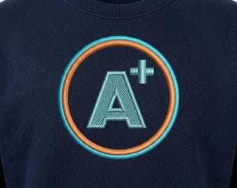 A Plus cirkel machineborduurontwerp | Patch leraar waardering | Schoolmonogram direct downloaden