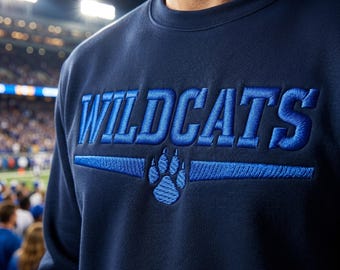 Wildkatzen Stickerei Design, Schule Geist Stickerei Team Bekleidung Geschenk, Sport Maschinenstickdatei, PES DST Sofortiger Download