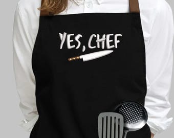 Ja Chef-borduurontwerp, keukenkookpictogram (digitale download - dst, pes, jan, jef, 5 maten)