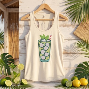 Mojito Cocktail Embroidery Design, Summer Custom Embroidery Patch, Machine Embroidery File, PES DST Instant Download