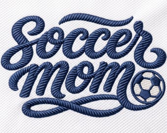 Stickmuster „Fußballmutter“, Geschenkidee für Teammütter, Stickdatei für Sweatshirts, PES DST Sofort-Download