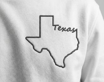 Texas-Stickmuster, Western-Stickmuster, Umriss des Bundesstaates Texas als Stickdatei, individuelle Stickdatei, Sofort-Download