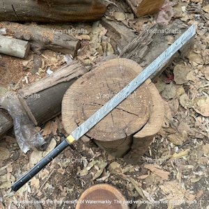 Handmade Damascus Katana Sword, Hand Forged Full Tang Samurai Katana Sword Real Japanese Brown Katana Swords, Dragon Sword, Gift For Him
