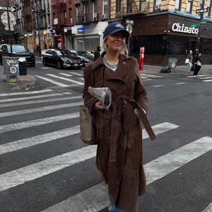 Handmade Suede Leather Trench Coat: Vintage Inspired Duster Overcoat