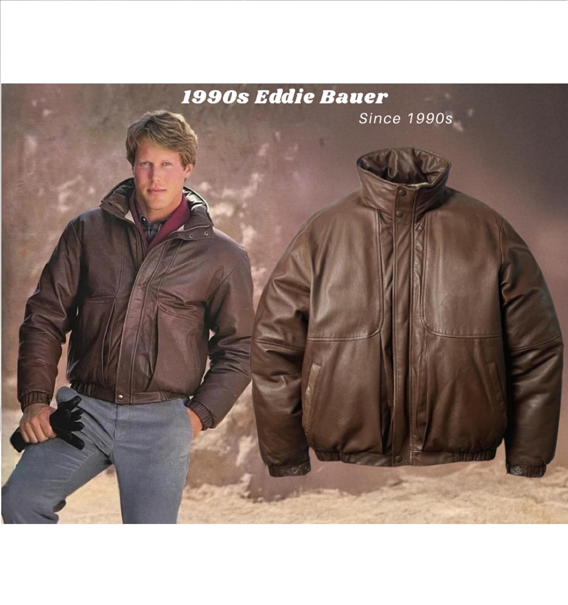 Eddie Bauer Leather Down Jacket - Etsy