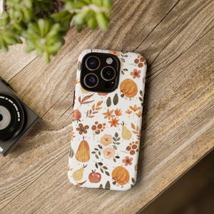 Autumn Teddy Bear Phone Case | Cute Fall Aesthetic, Cozy Vintage Style, Adorable Gift for Nature Lovers & Bear Fans