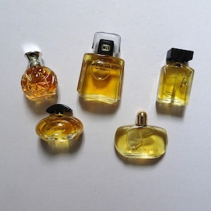 5 full MINIATURE perfume bottles vintage fragrances collectibles EDT/EDP