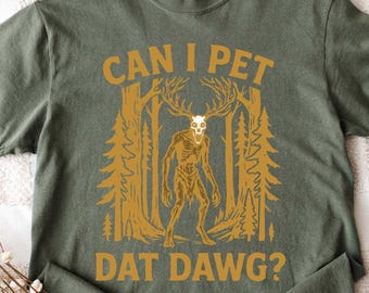 Funny Hiking Gift – Can I Pet Dat Dawg Wendigo– Viral Camping Meme Style – National Park Outdoor – Comfort Colors Shirt