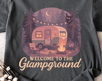 Retro Glamper Graphic Tee: Funny Camping Shirt, Cozy RV Life