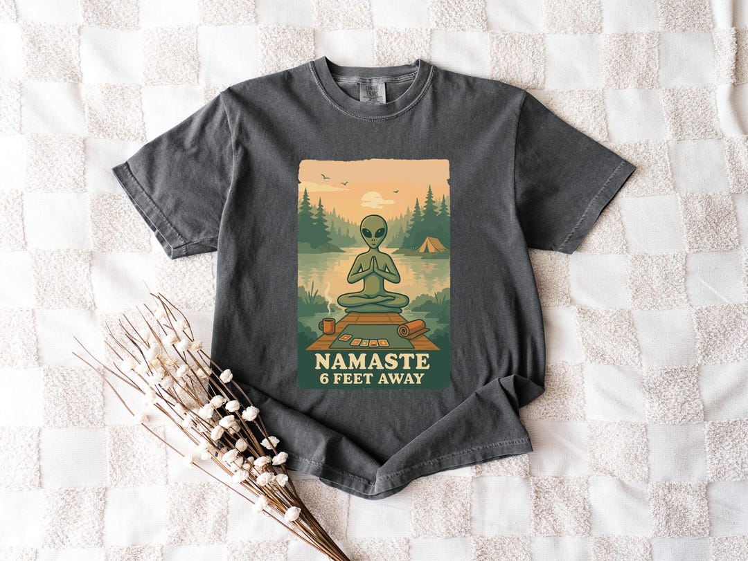 Alien Yoga Comfort Colors Tee: Funny Meditation Gift for Introverts - Etsy