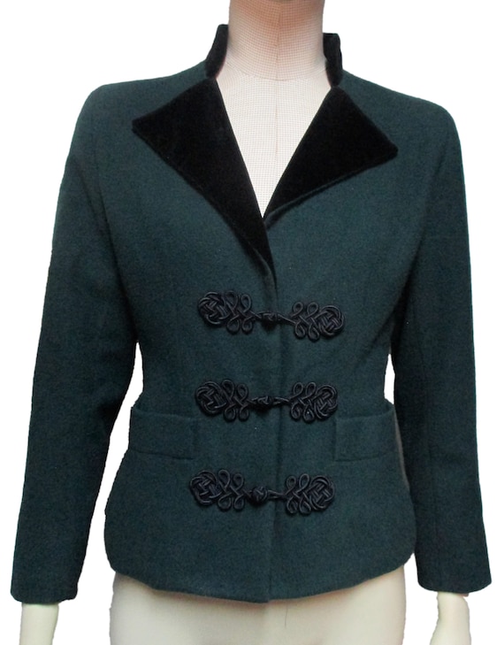 YSL Yves Saint Laurent Rive Gauche Green Wool Jack