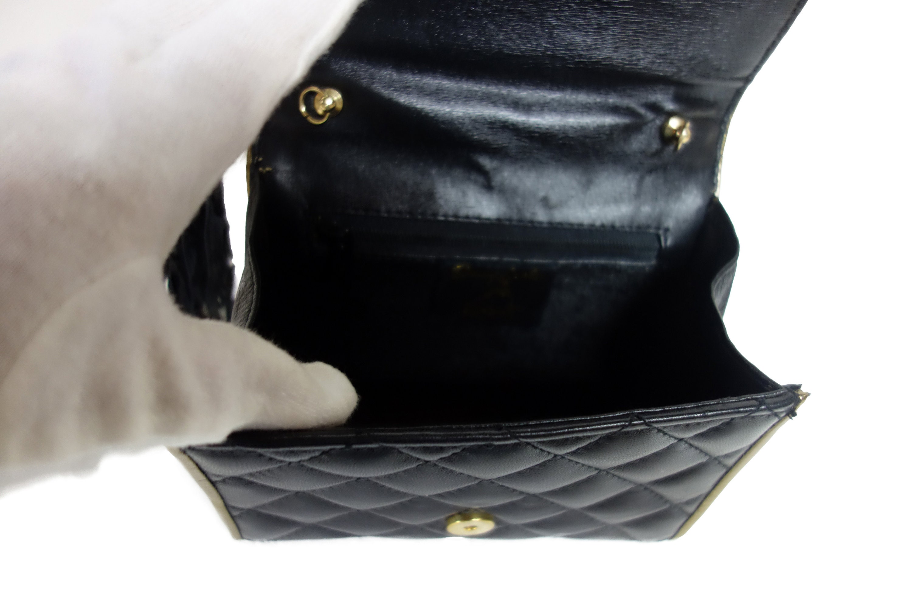 KORET Black Quilted Leather Petite Handbag Etsy