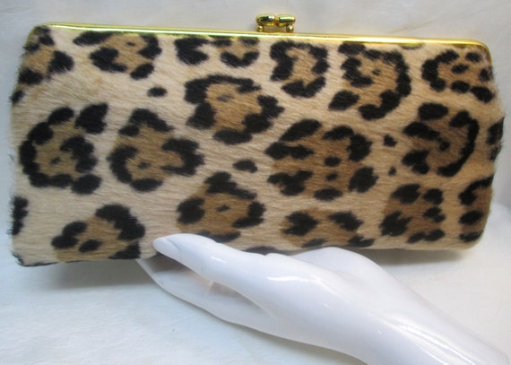 Vintage INGBER Faux Animal Print Clutch