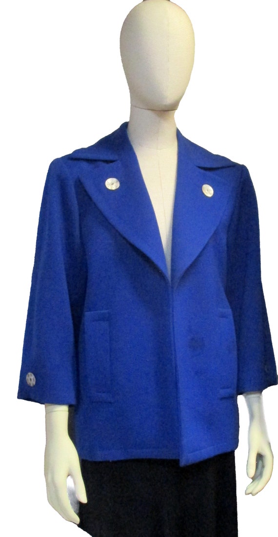 YSL Yves Saint Laurent Vintage Blue Open Jacket Fr