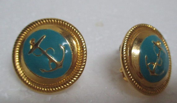 Vintage Les Bernard Nautical Clipon Earrings