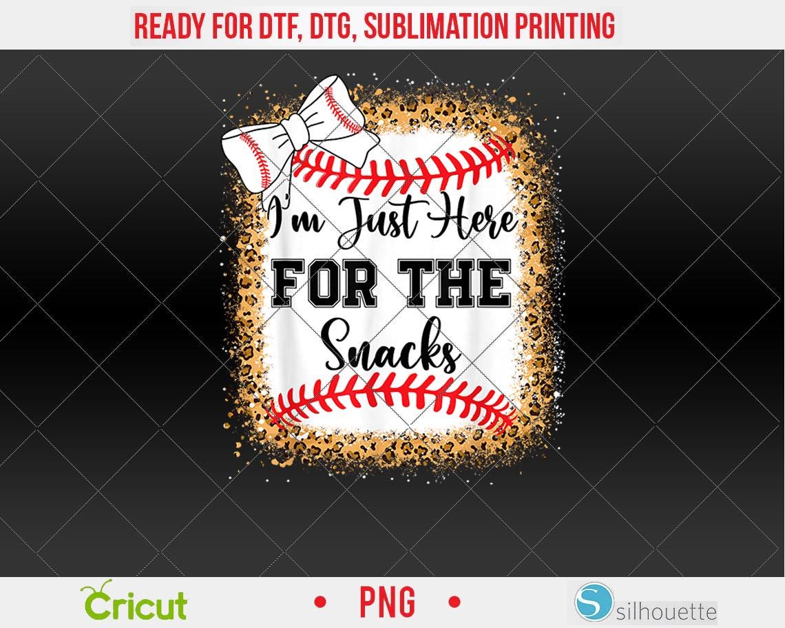 Baseball Sister Im Just Here For The Snacks Toddler Girl PNG, DTF, Sublimation Design