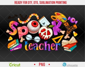 Spooky Teacher Png, Halloween Teacher Png, Teacher Halloween Png, Halloween Teach Png, Halloween Gift For Teacher