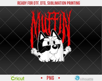 Rock n roll muffin, rock dog, hard rock PNG, DTF, projekt sublimacji